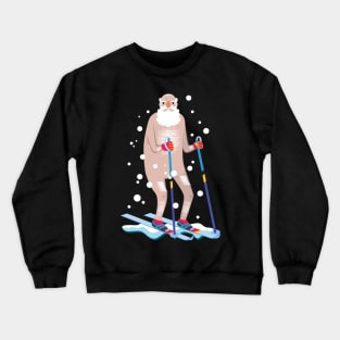 Skiing Naked Santa Crewneck Sweatshirt